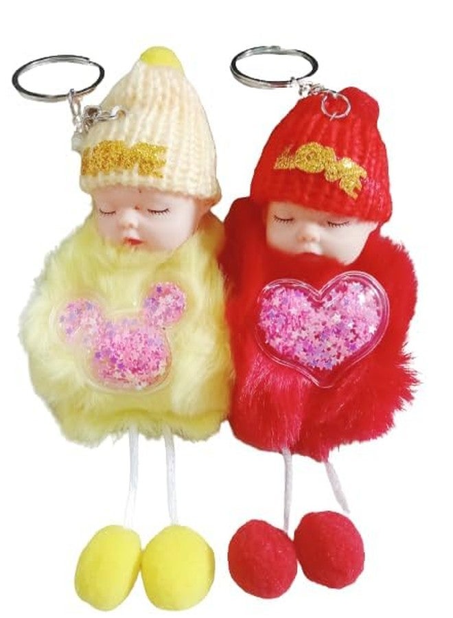 ZOKCY 2 in 1 ( 2 Water Mobile Game + 2 Cute Small Love Doll Keychain) Water Mobile Phone Ring Game Playing Indoor Toys/Cute Sleeping Love Doll Keychain - Image 5